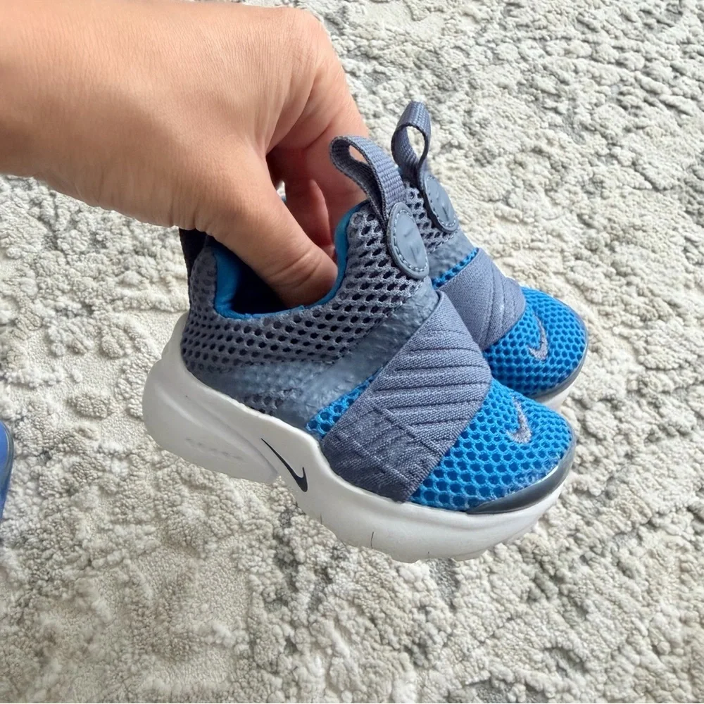 NIKE Presto Mesh Slip On Sneakers Blue Gray Size 3C Baby Unisex - Picture 3 of 6